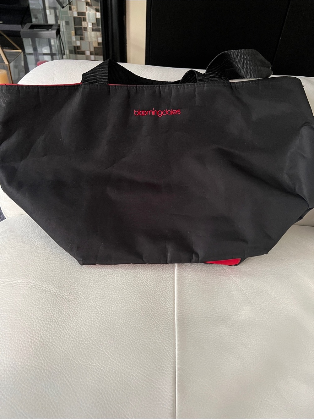 Bloomingdale's Black Tote with Pink Logo